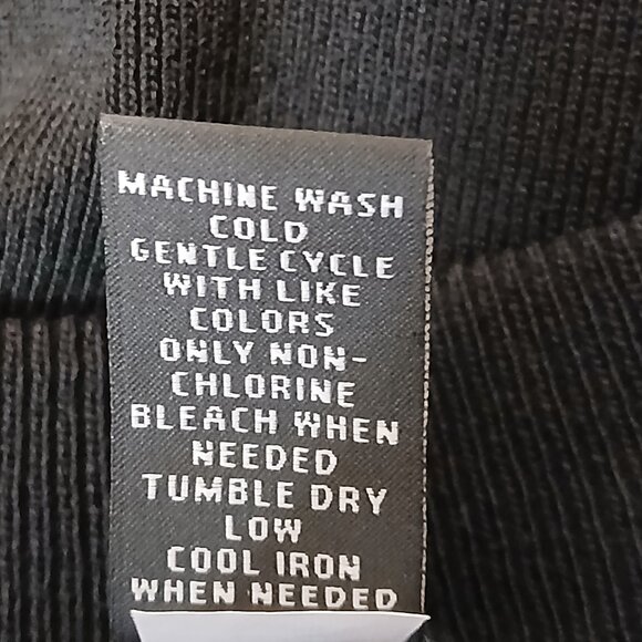 INC International Concepts Sweater L Black Sheer Lace Asymmetrical Zip - Picture 9 of 9